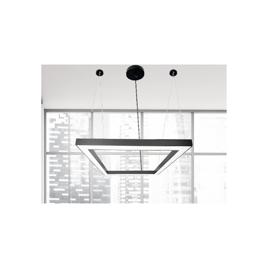 LED Lustr na lanku LED/70W/230V 4000K 100x100 cm černá