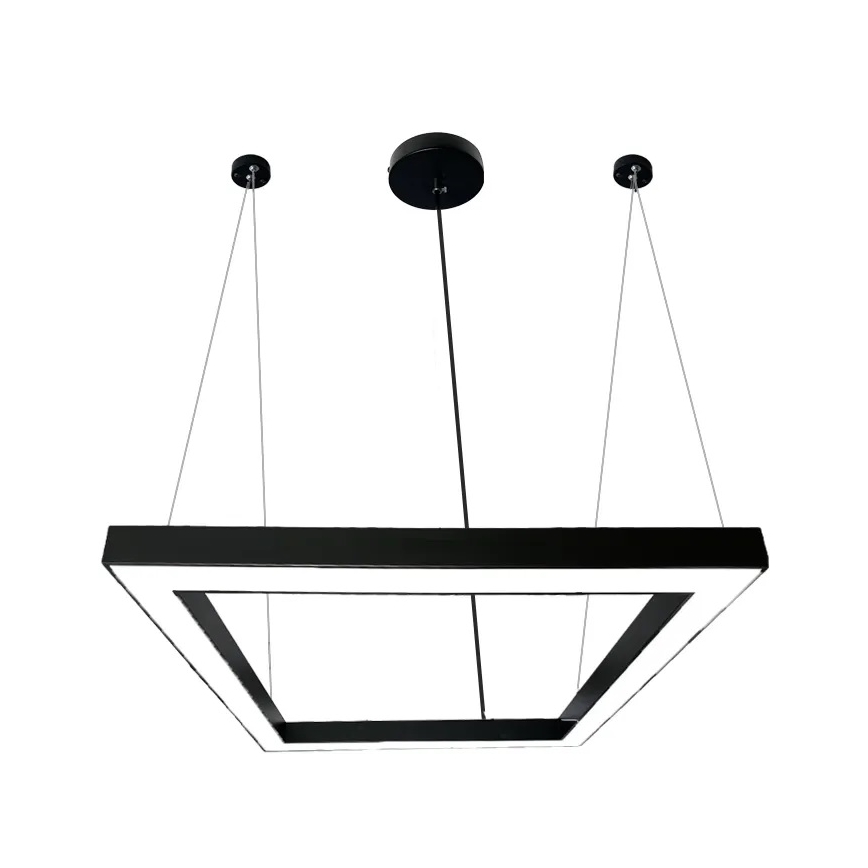 LED Lustr na lanku LED/70W/230V 4000K 100x100 cm černá