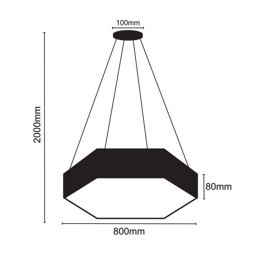 LED Lustr na lanku LED/70W/230V 4000K pr. 80 cm
