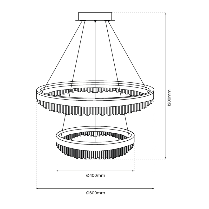 LED Lustr na lanku LED/85W/230V pr. 60 cm zlatá