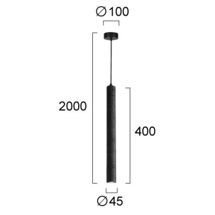 LED Lustr na lanku LEONARD LED/7W/230V černá