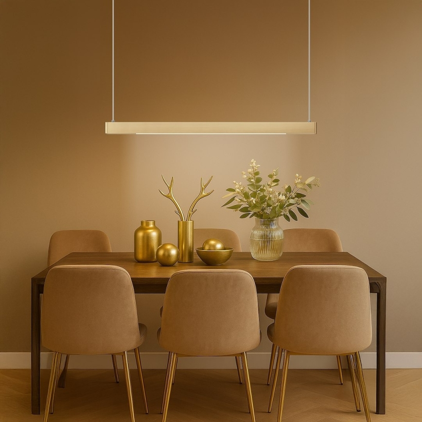 LED Lustr na lanku LINEA LED/36W/230V 3000/4000/5700K CRI 90 zlatá