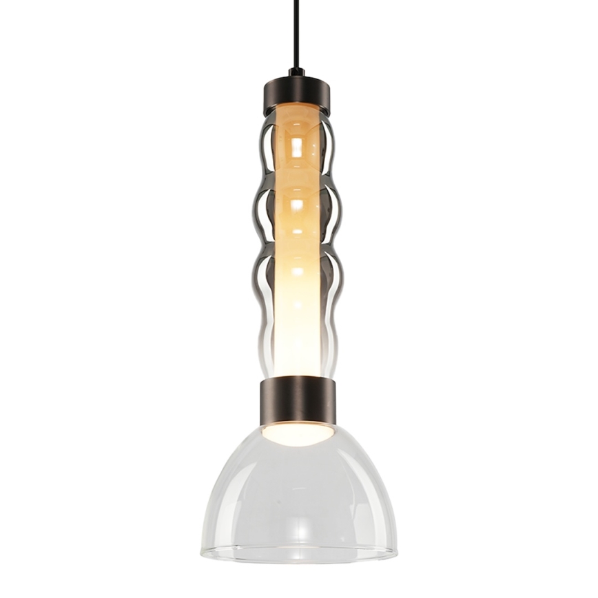 LED Lustr na lanku LUCCO LED/13W/230V pr. 15 cm kouřová