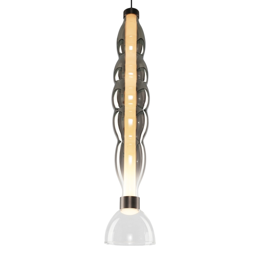 LED Lustr na lanku LUCCO LED/18W/230V pr. 15 cm kouřová