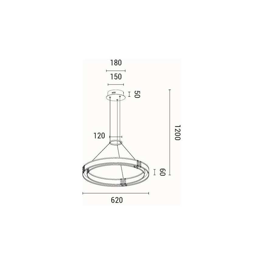 LED Lustr na lanku LUIS LED/21W/230V 3000K 42x120 cm