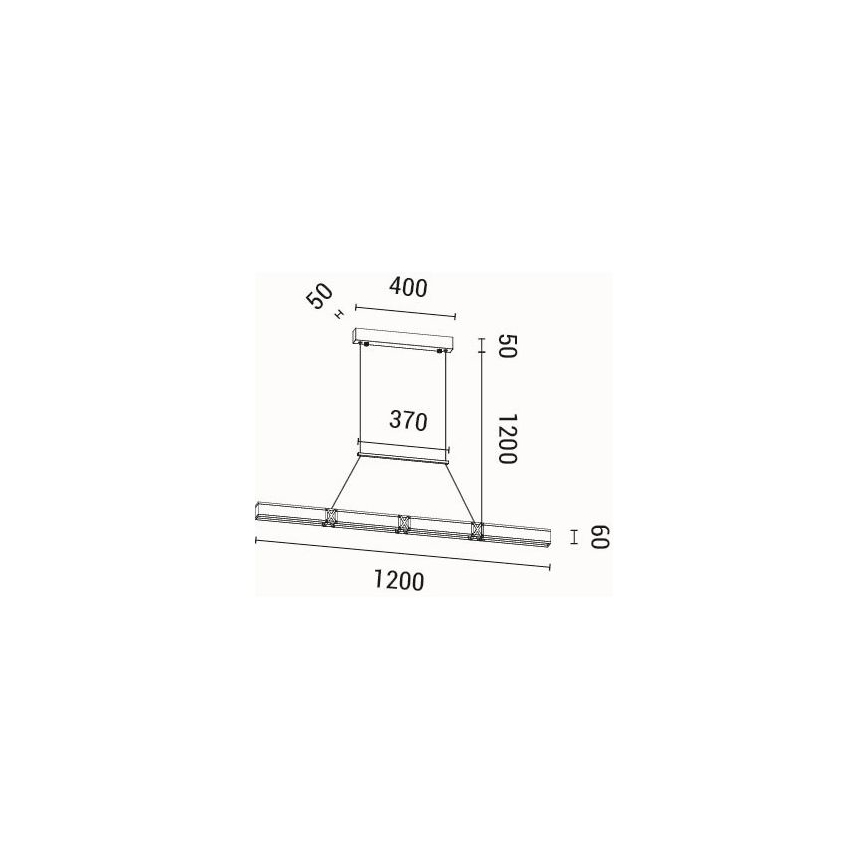 LED Lustr na lanku LUIS LED/21W/230V 3000K 45x120 cm