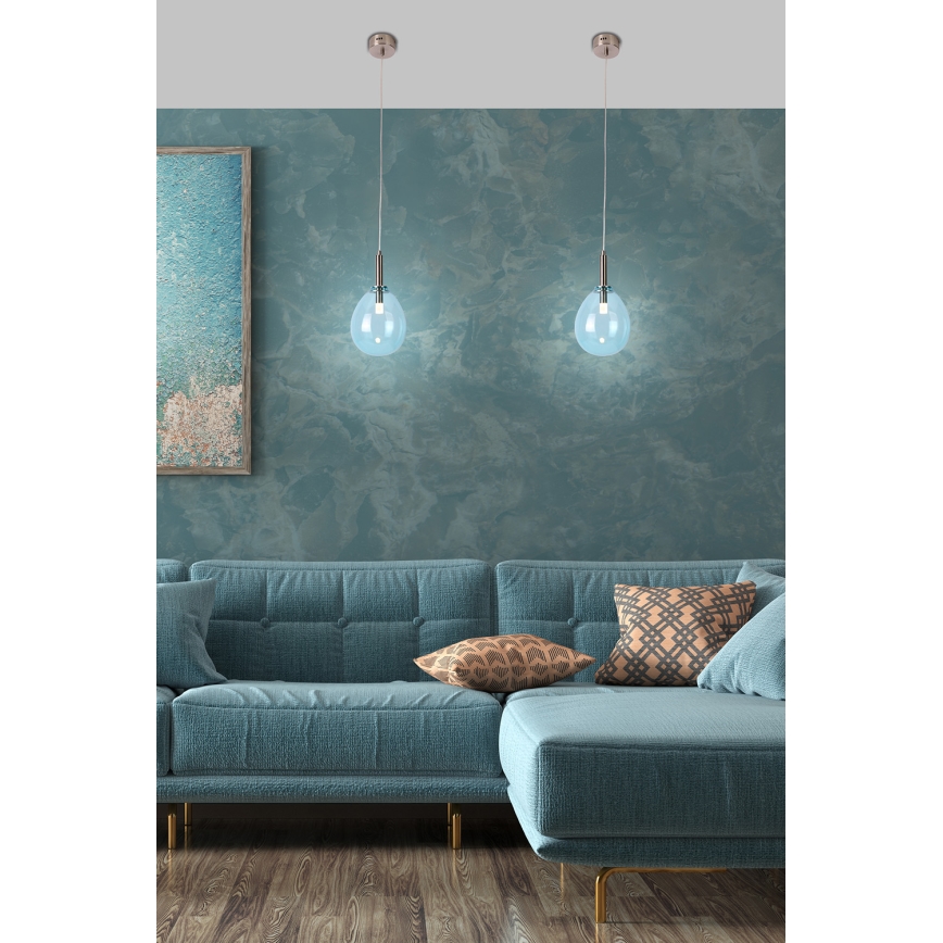 LED Lustr na lanku LUKKA LED/6W/230V modrá