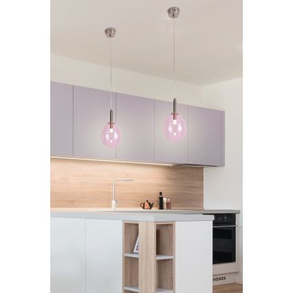 LED Lustr na lanku LUKKA LED/6W/230V růžová