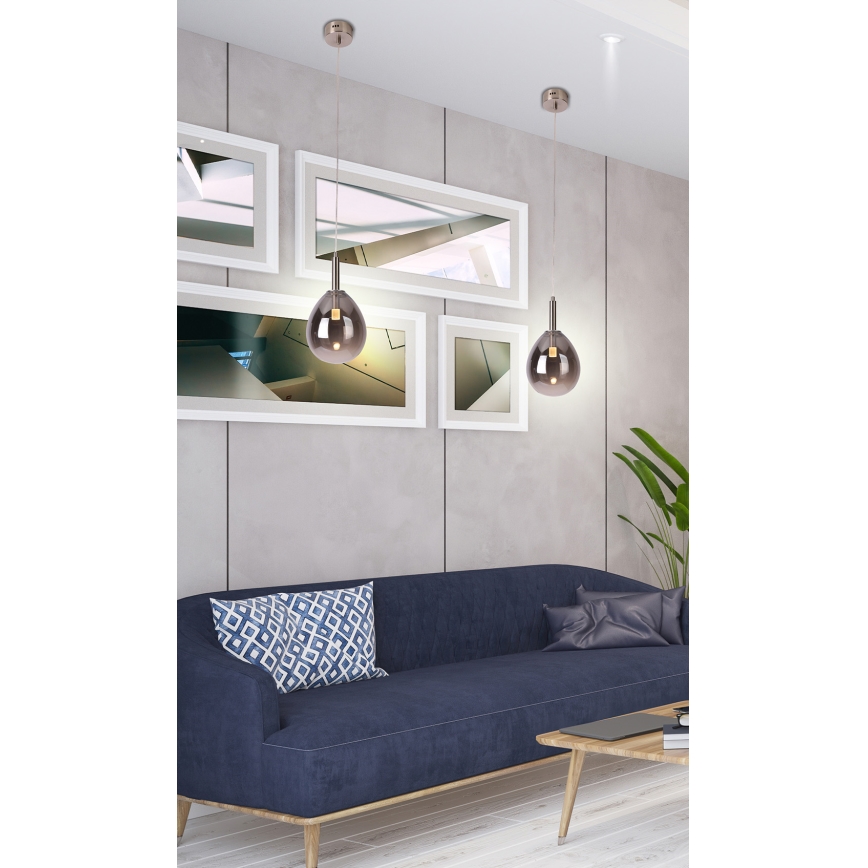 LED Lustr na lanku LUKKA LED/6W/230V šedá