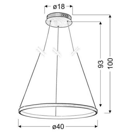LED Lustr na lanku LUNE LED/25W/230V