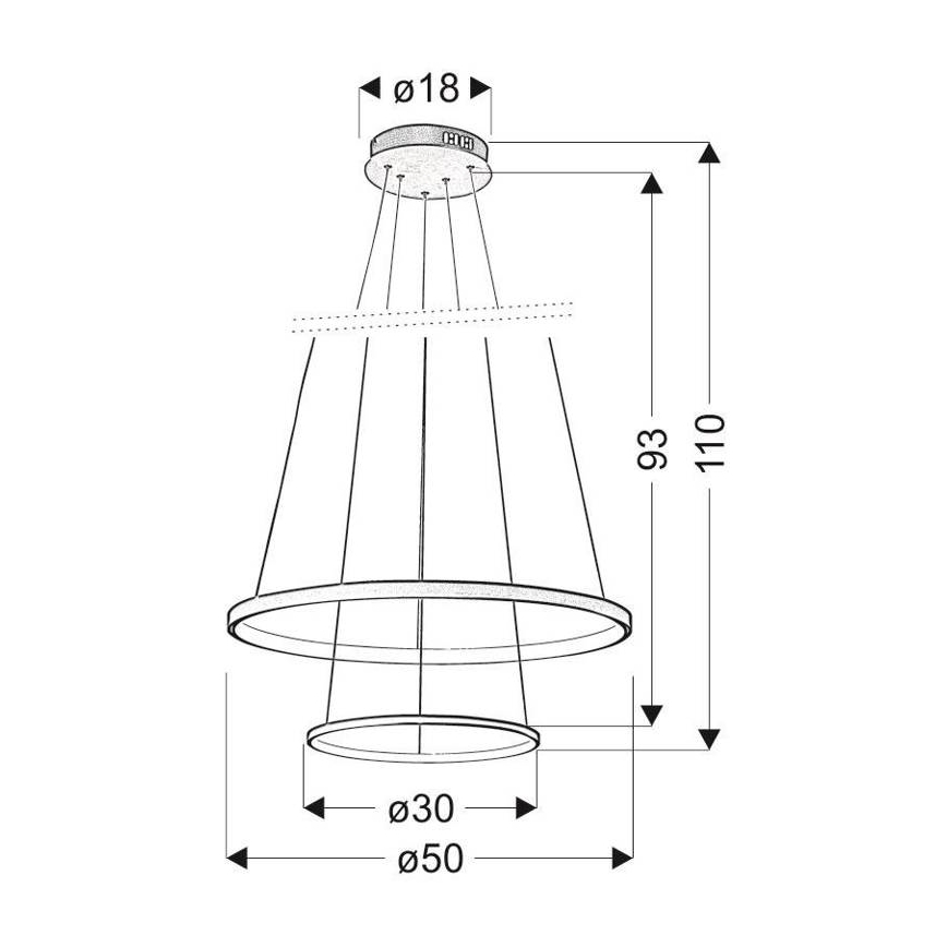 LED Lustr na lanku LUNE LED/40W/230V