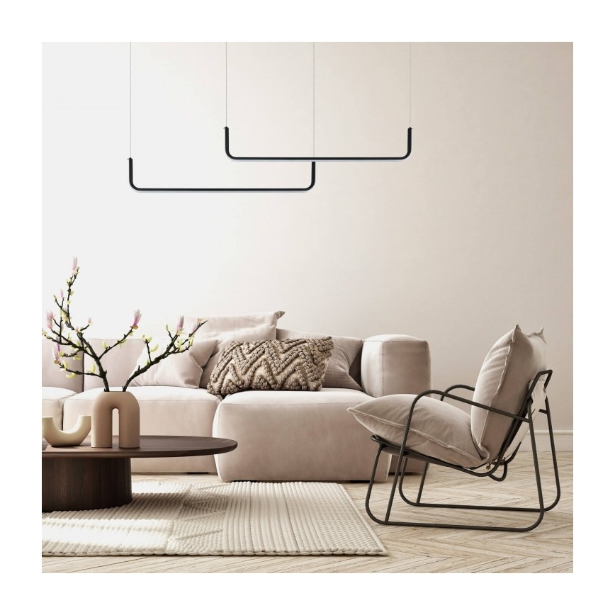 LED Lustr na lanku MALAWI 2xLED/20W/230V 3000/4000/6000K černá