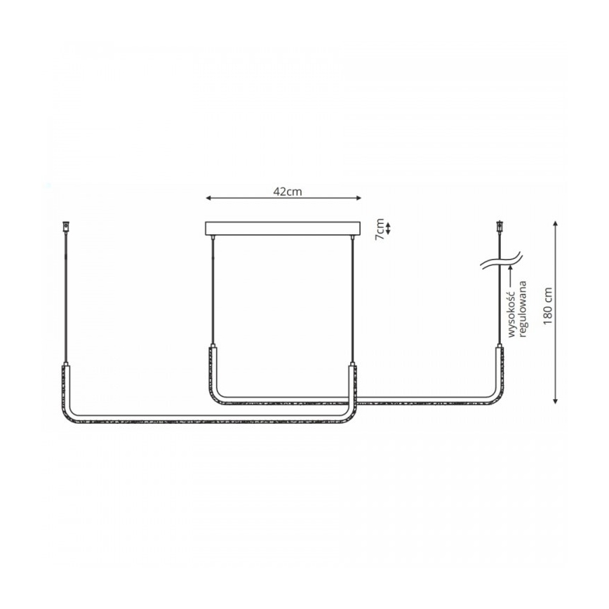 LED Lustr na lanku MALAWI 2xLED/20W/230V 3000/4000/6000K černá