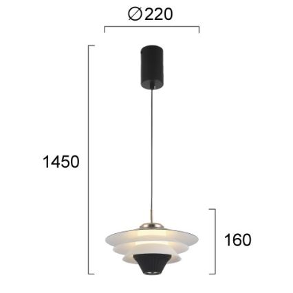 LED Lustr na lanku MANLEY LED/5W/230V černá/bílá