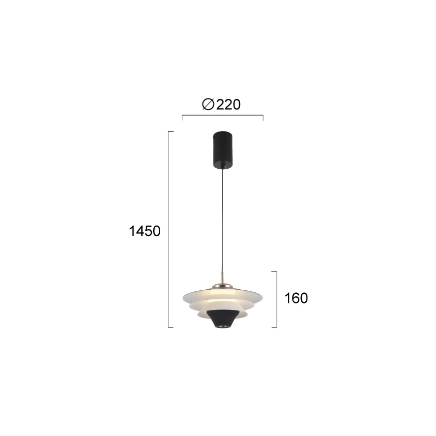 LED Lustr na lanku MANLEY LED/5W/230V černá/bílá