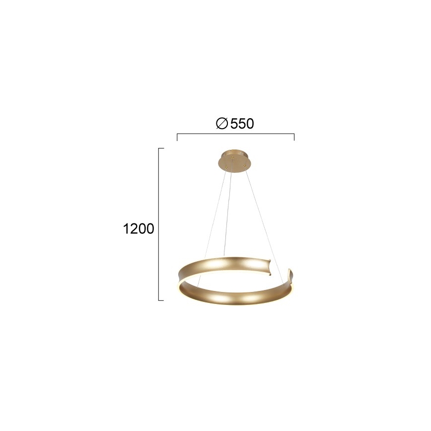 LED Lustr na lanku MARLEN LED/36W/230V zlatá