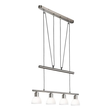 LED Lustr na lanku MATTES 4xE14/4W/230V 3000K lesklý chrom
