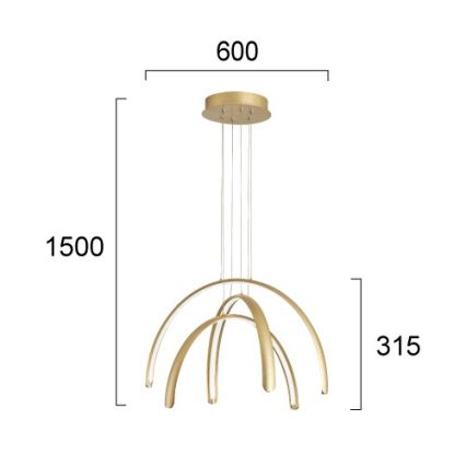 LED Lustr na lanku MEGAN LED/41W/230V zlatá