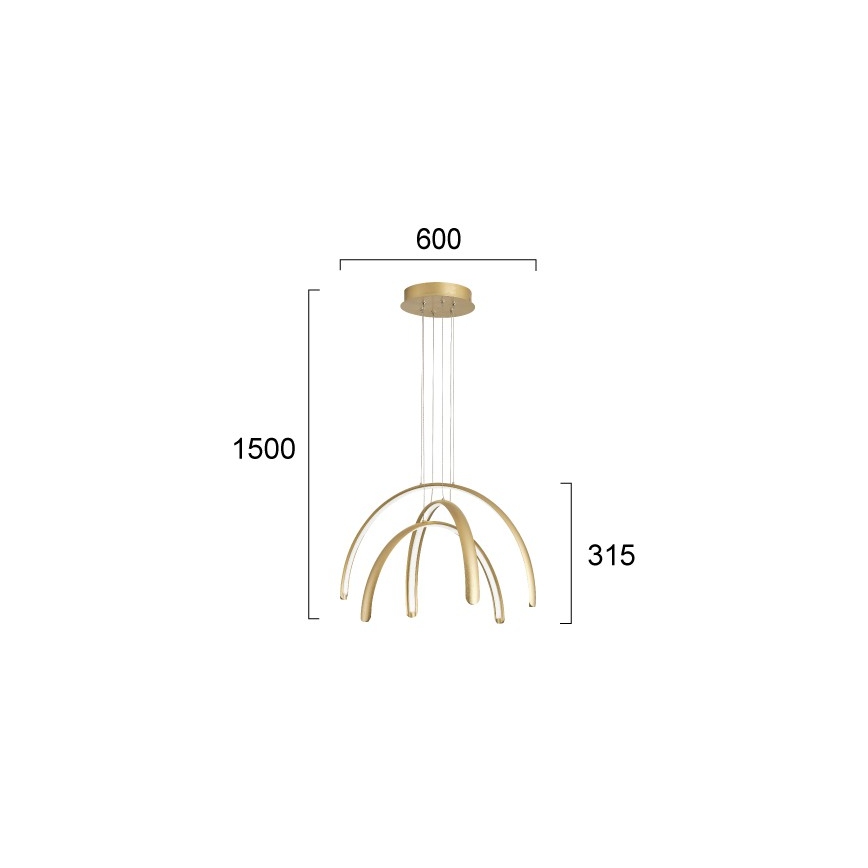 LED Lustr na lanku MEGAN LED/41W/230V zlatá