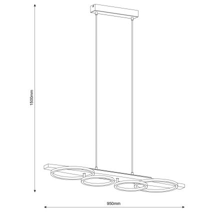LED Lustr na lanku MELISA LED/35W/230V borovice
