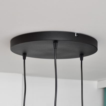 LED Lustr na lanku MERCURE 3xE27/15W/230V ø 50 cm černá