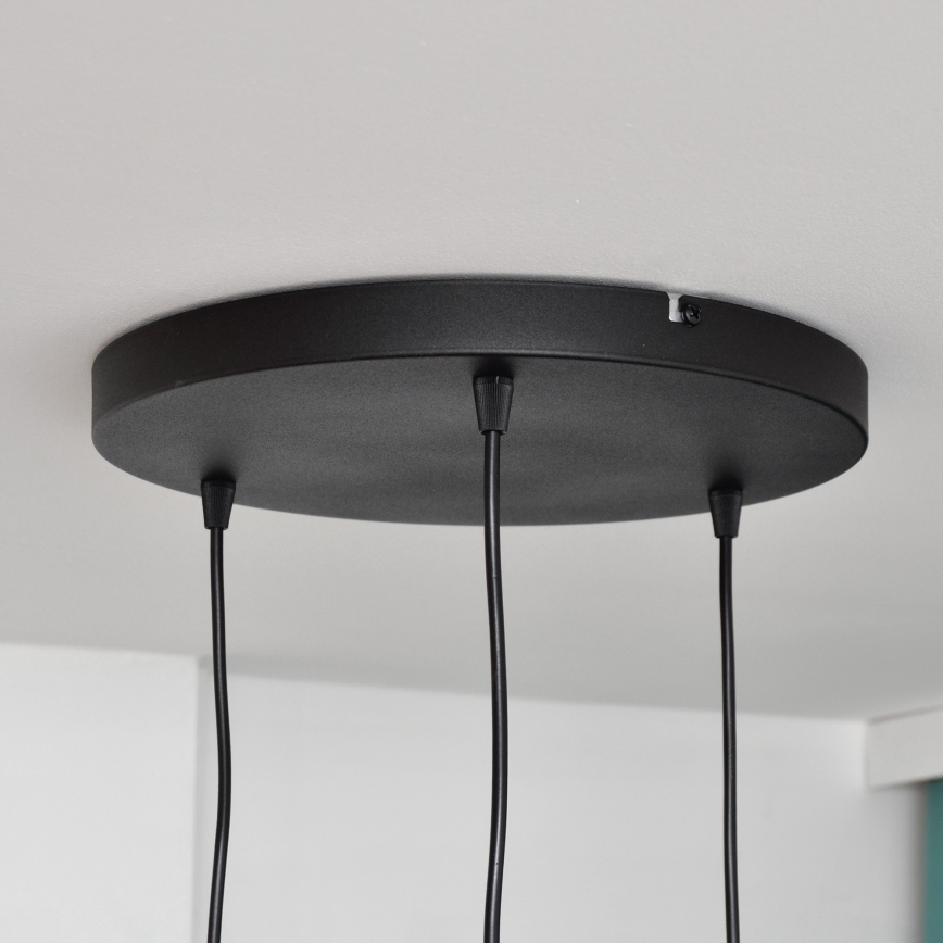 LED Lustr na lanku MERCURE 3xE27/15W/230V ø 50 cm černá