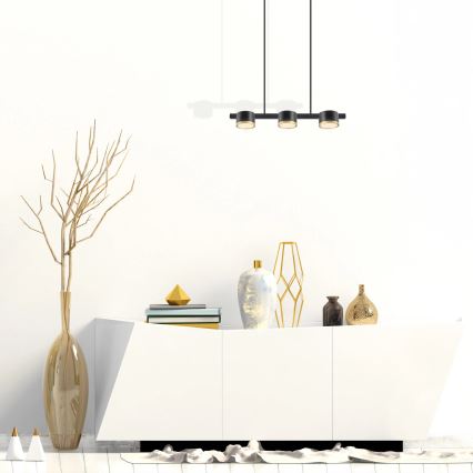 LED Lustr na lanku MIRELLA 3xGX53/6W/230V černá