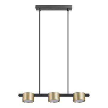 LED Lustr na lanku MIRELLA 3xGX53/6W/230V zlatá/černá