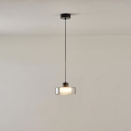 LED Lustr na lanku NIMBUS LED/8W/230V 3000K černá/kouřová pr. 20 cm