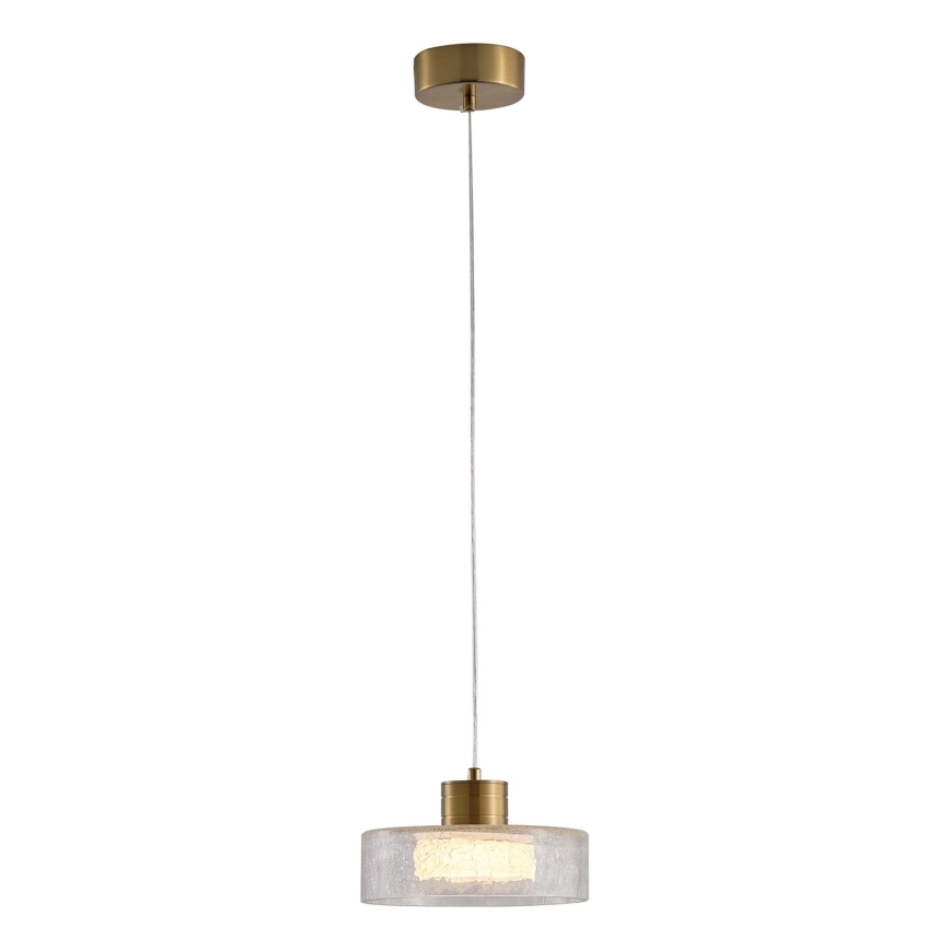 LED Lustr na lanku NIMBUS LED/8W/230V 3000K zlatá/čirá pr. 20 cm