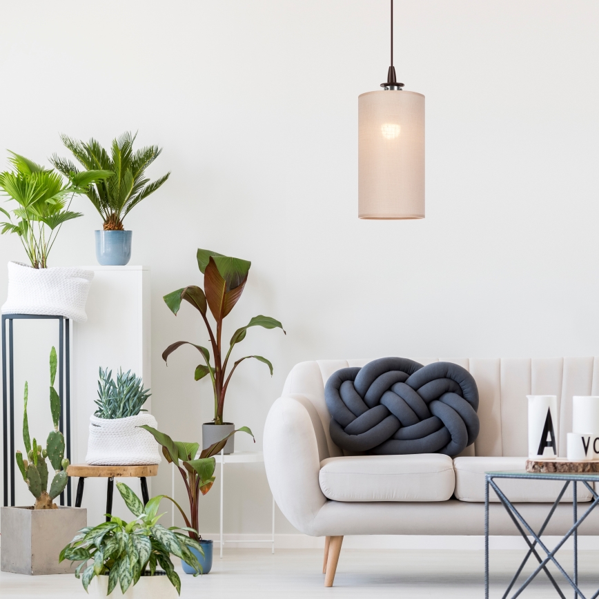 LED Lustr na lanku NOEL MINI 1xE27/60W/230V béžová