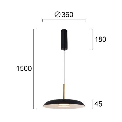 LED Lustr na lanku NUDO LED/11W/230V 3000/4000/6000K černá