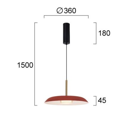LED Lustr na lanku NUDO LED/11W/230V 3000/4000/6000K červená