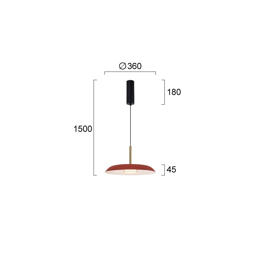 LED Lustr na lanku NUDO LED/11W/230V 3000/4000/6000K červená