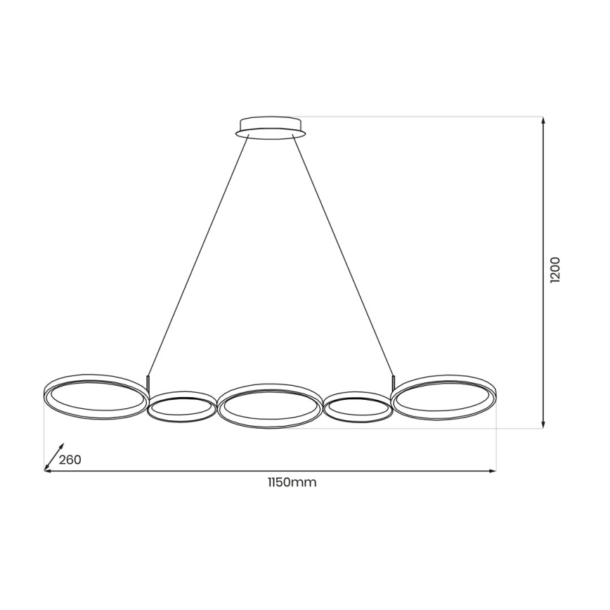 LED Lustr na lanku OLYMPIA 5xLED/10W/230V černá