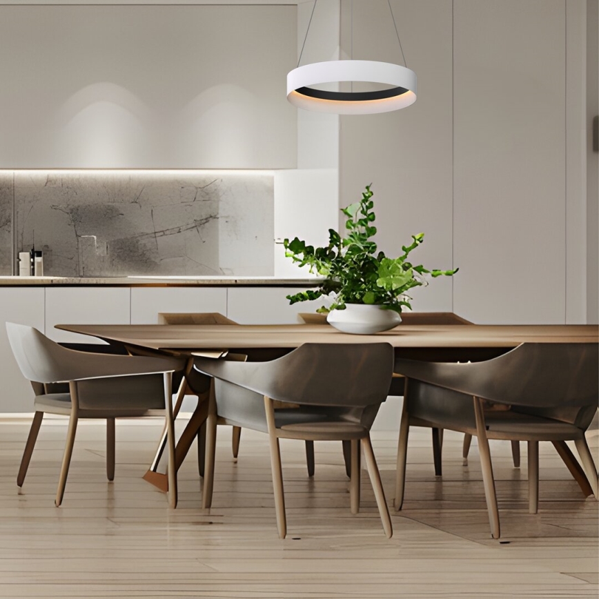 LED Lustr na lanku ORBITA LED/52W/230V bílá/černá