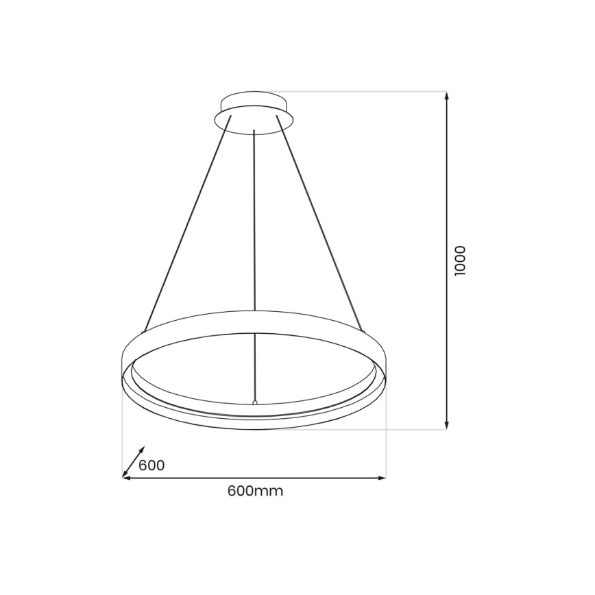 LED Lustr na lanku ORBITA LED/52W/230V bílá/černá