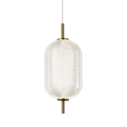 LED Lustr na lanku PELLUCID LED/11W/230V zlatá/čirá