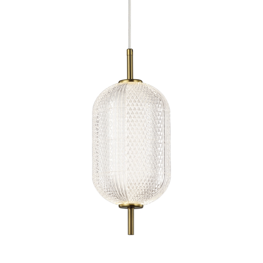 LED Lustr na lanku PELLUCID LED/11W/230V zlatá/čirá