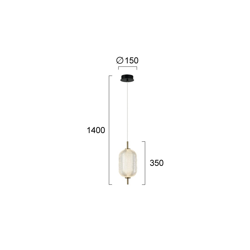 LED Lustr na lanku PELLUCID LED/11W/230V zlatá/čirá