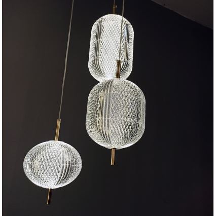LED Lustr na lanku PELLUCID LED/20W/230V bronzová/černá