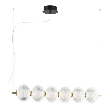 LED Lustr na lanku PELLUCID LED/23W/230V zlatá/čirá