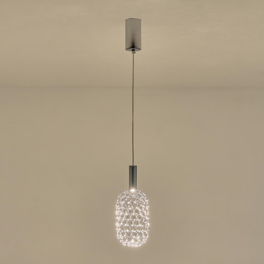LED Lustr na lanku PERFORATO LED/6,3W/230V 3000K lesklý chrom pr. 13 cm