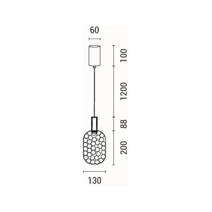 LED Lustr na lanku PERFORATO LED/6,3W/230V 3000K lesklý chrom pr. 13 cm