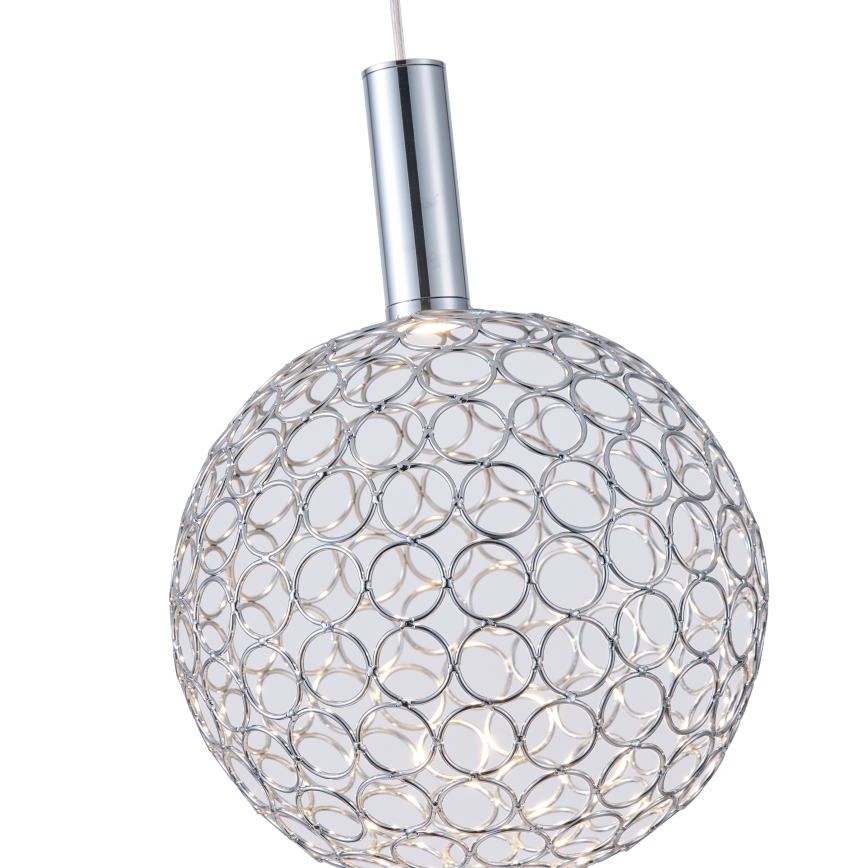 LED Lustr na lanku PERFORATO LED/6,3W/230V 3000K lesklý chrom pr. 20 cm