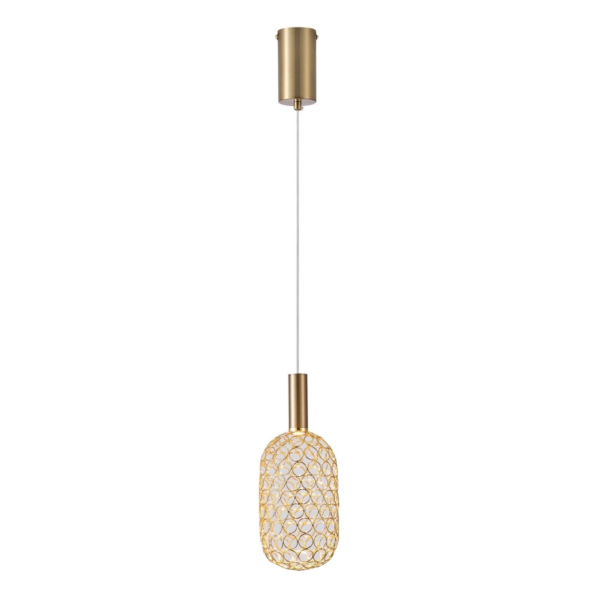 LED Lustr na lanku PERFORATO LED/6,3W/230V 3000K zlatá pr. 13 cm