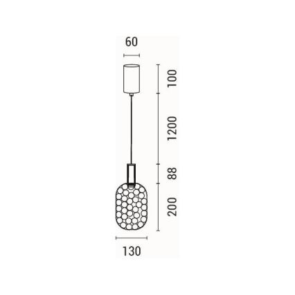 LED Lustr na lanku PERFORATO LED/6,3W/230V 3000K zlatá pr. 13 cm