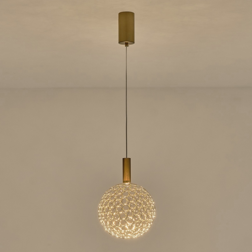 LED Lustr na lanku PERFORATO LED/6,3W/230V 3000K zlatá pr. 20 cm