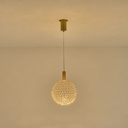 LED Lustr na lanku PERFORATO LED/6,3W/230V 3000K zlatá pr. 25 cm