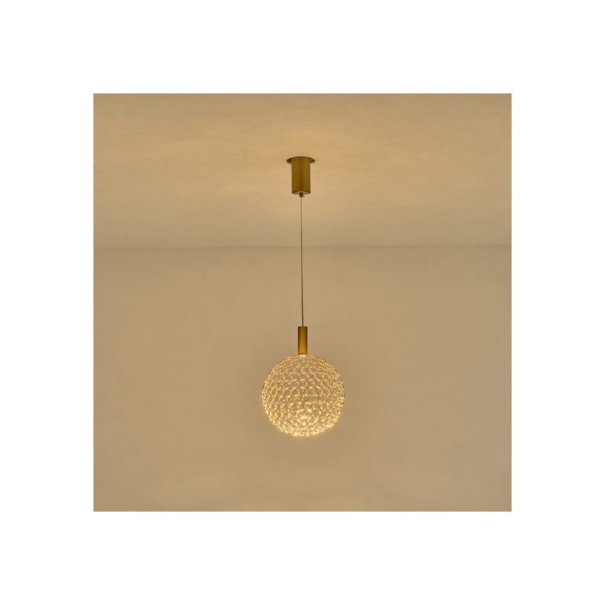 LED Lustr na lanku PERFORATO LED/6,3W/230V 3000K zlatá pr. 25 cm